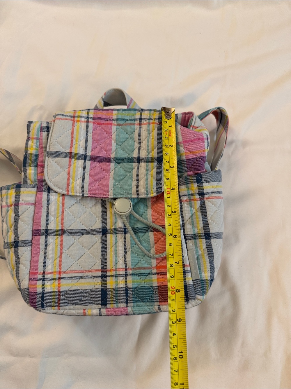 Vera Bradley Plaid Multicolor Mini-Backpack - Pink, Blue, Yellow - Picture 8 of 8